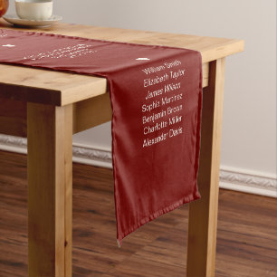 Elegant Old Money Burgundy Wedding Reserved Seat Short Table Runner