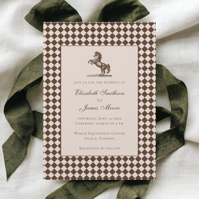 Elegant Old Money Horse Equestrian Wedding Invitation (Creator Uploaded)