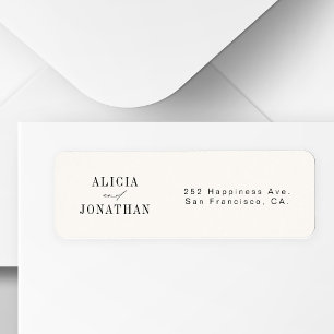 Elegant old money ivory wedding return address label
