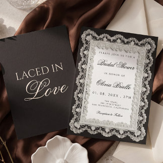 Elegant Old Money Laced In Love Bridal Shower Invitation