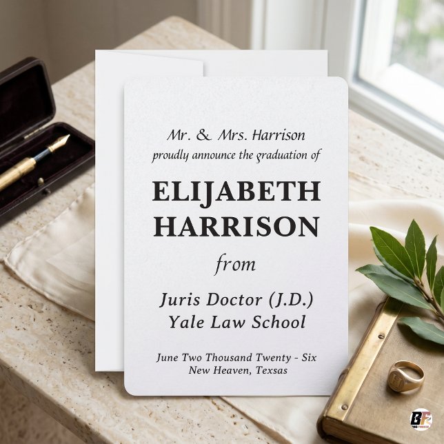 Elegant Old Money Typography Graduation Invitation (Creator Uploaded)