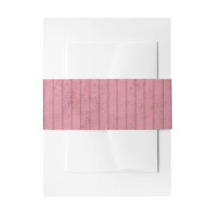 Elegant Old Money Vintage Pink Pinstripes Wedding Invitation Belly Band