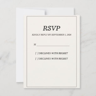 Elegant Old Money Wedding RSVP Response Card