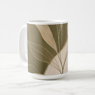 Elegant Olive Branch Abstract Coffee Mug