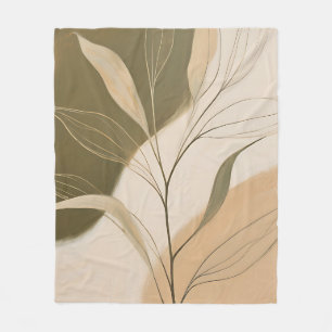 Elegant Olive Branch Abstract Fleece Blanket