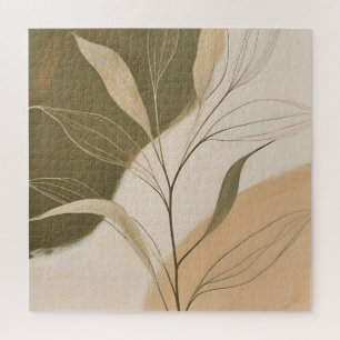 Elegant Olive Branch Abstract Jigsaw Puzzle