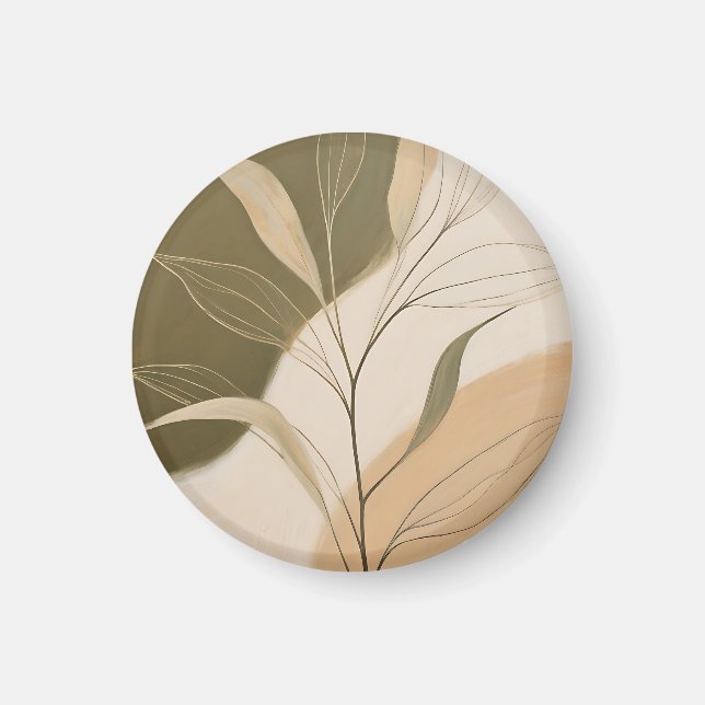 Elegant Olive Branch Abstract Magnet (Front)
