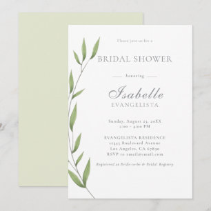 Elegant Olive Branch Bridal Shower Invitation