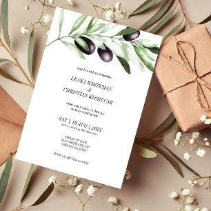 Elegant Olive Branch  Wedding Invitation