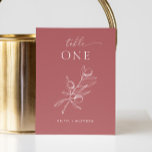 Elegant olive. Delicate rose vale Italian wedding Table Number<br><div class="desc">Delicate botanical Italian wedding Table Number with elegant olive branch in rose vale,  terracotta pink,  Fuzzy Wuzzy Brown colours. Suitable for mediterranean wedding.</div>
