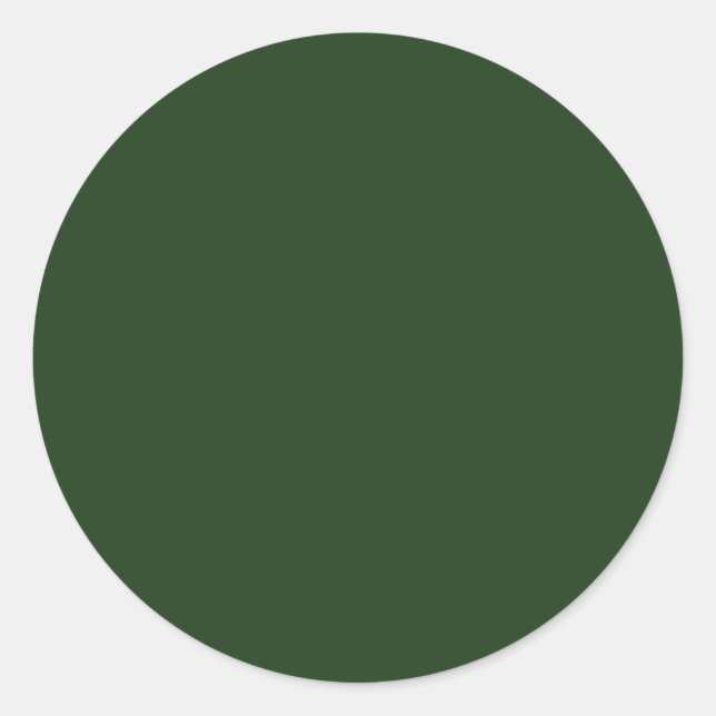Elegant Olive Green Blank Template Classic Round Sticker (Front)