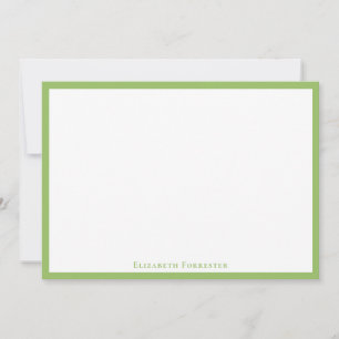 Elegant Olive Green Border Flat Note Card