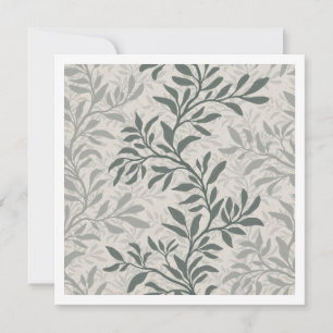 Elegant Olive Green Botanical Leaf Vine Art Card