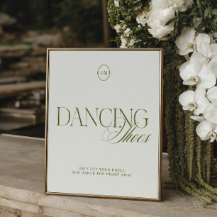 Elegant Olive Green Dancing Shoes Wedding Sign