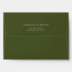 Elegant Olive Green Floral Garden Wedding Address Envelope