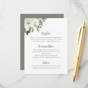 Elegant Olive Green Floral Wedding Enclosure Card