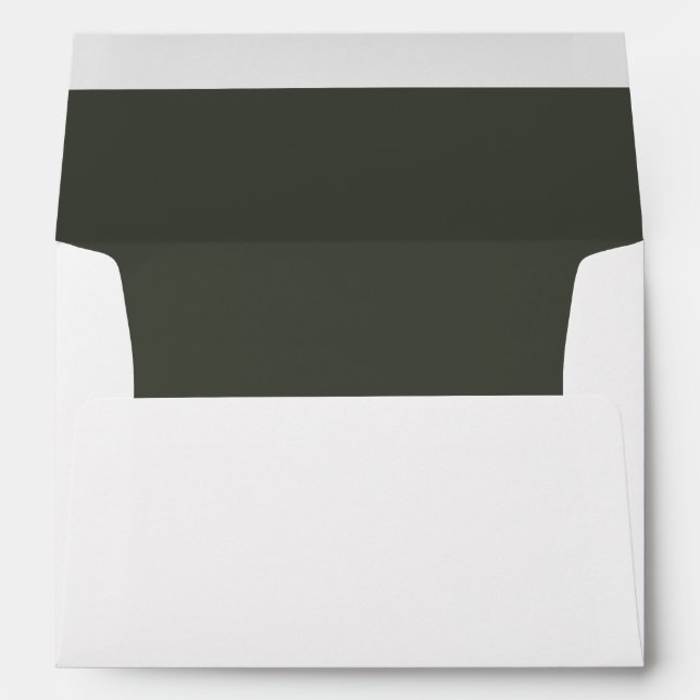 Elegant Olive Green Lined Wedding Envelope (Back (Bottom))