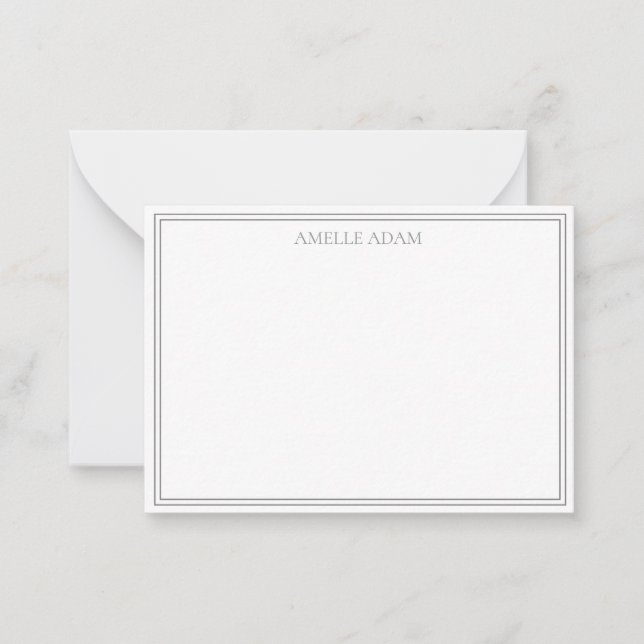 Elegant Olive Green Minimalist Note Card (Front)