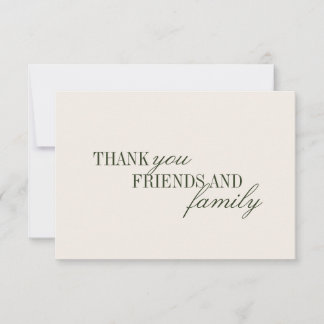 Elegant Olive Green Old Money Wedding Thank You Card