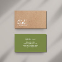 Elegant Olive Green PRINTED Kraft Consultant