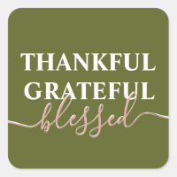 Elegant olive green thankful grateful blessed