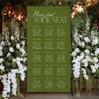 Elegant Olive Green Wedding Seating Chart Vinil