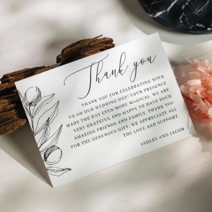 Elegant Olive Italian Wedding Mediterranean Thank You Card
