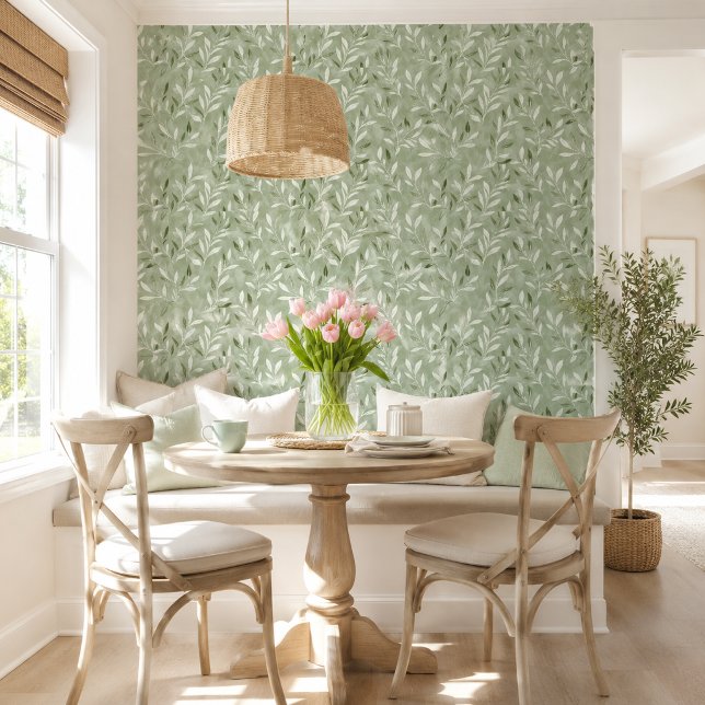Elegant Olive Leaves Pattern Wallpaper (Creator Uploaded)