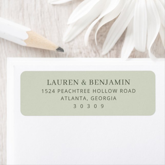 Elegant Olive Minimalist Return Address Label (Insitu)