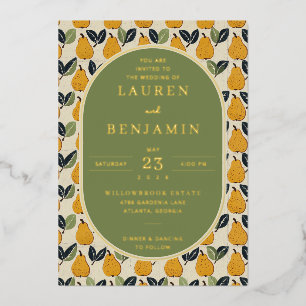 Elegant Olive Pear Illustration