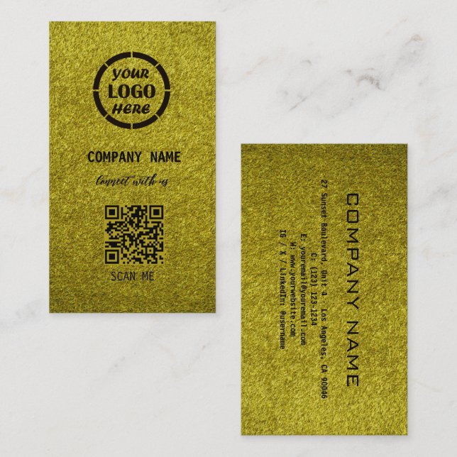 Elegant Olive Professional Design Modern QR Code  Business Card (Front/Back)