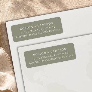 Elegant Olive Sage Green Personalised Return Address Label
