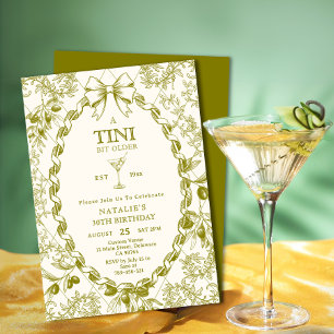 Elegant Olive Toile A Tini Bit Older 30th Birthday Invitation