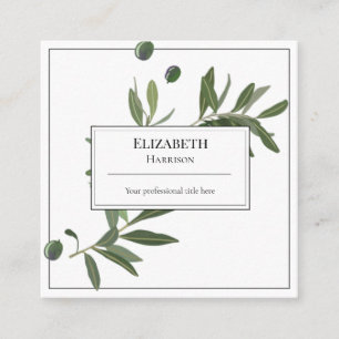 Elegant Olive Tree Branch Business Card