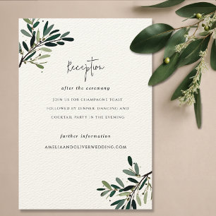 Elegant Olive Tree Branch Wedding Enclosure Card