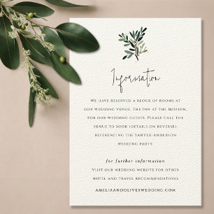 Elegant Olive Tree Branch Wedding Enclosure Card