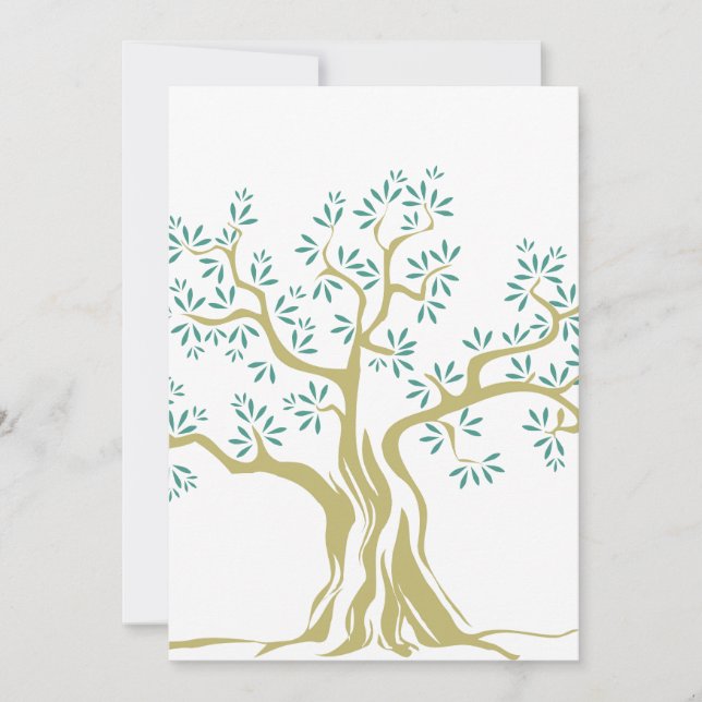 Elegant Olive Tree Sketch Holiday Card | Nature (Front)