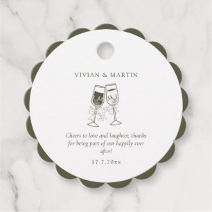 Elegant Olive wood Green Wedding Favour Tags