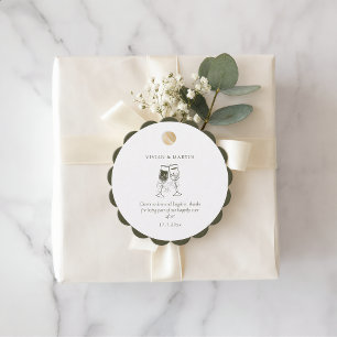 Elegant Olive wood Green Wedding Favour Tags
