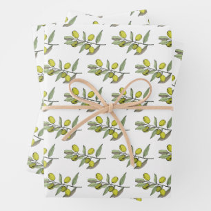 Elegant Olives Wrapping Paper Sheet