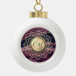 Elegant OM Mandala Marble    Ceramic Ball Christma Christmas Ornament