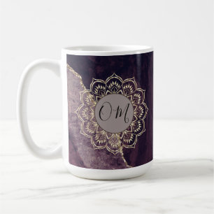Elegant OM Mandala on Marble Agate  Coffee Mug