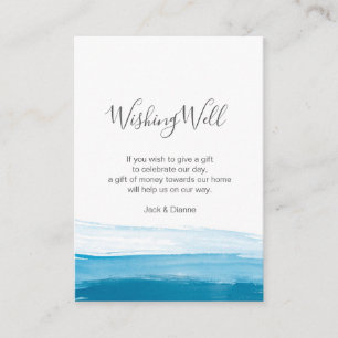 Elegant ombre Blue watercolor Wishing Well card