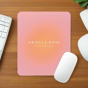 Elegant Ombre Blush Pink Clean Girly Name Mouse Pad