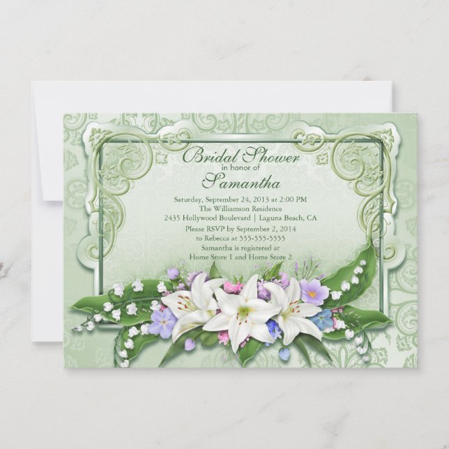 Elegant Ombre Floral Bridal Shower Invitation (Front)