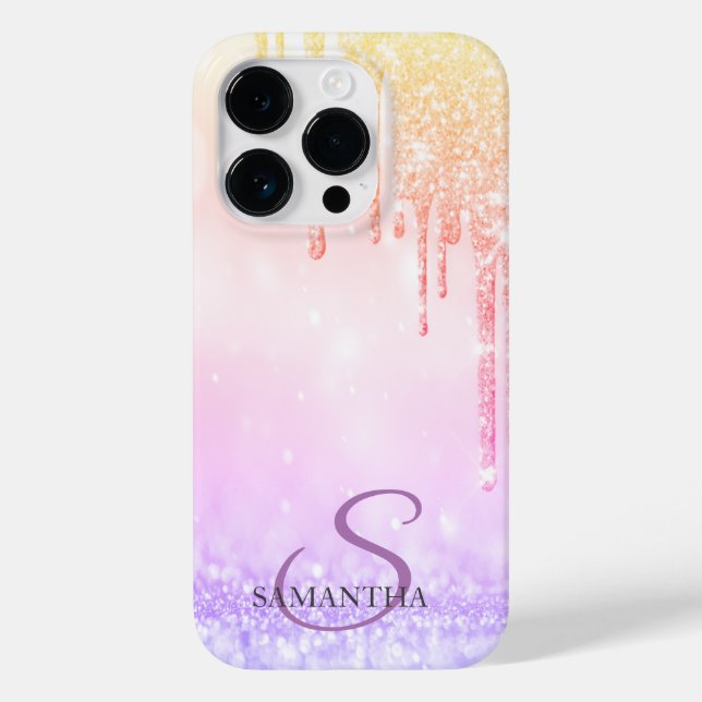 Elegant Ombre Glitter Drips  Case-Mate iPhone Case (Back)