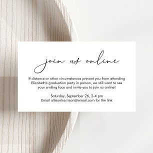 Elegant Online Virtual Option Graduation Party Enclosure Card