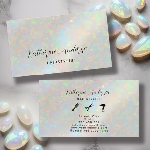 Elegant Opal Stone Personalised Business Card