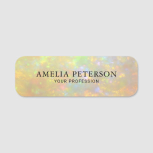 Elegant Opal Stone Texture Employee/ Staff Name Tag