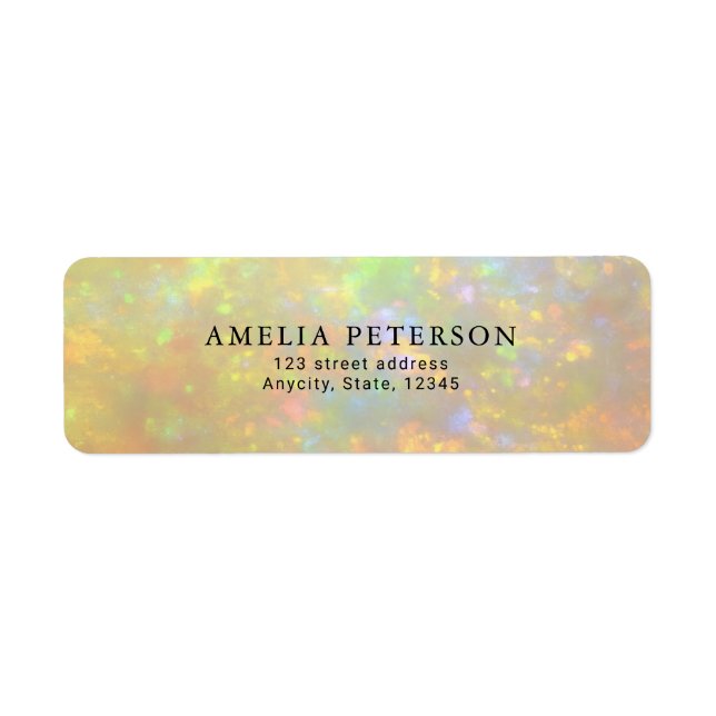 Elegant Opal Stone Texture Return Address Return Address Label (Front)